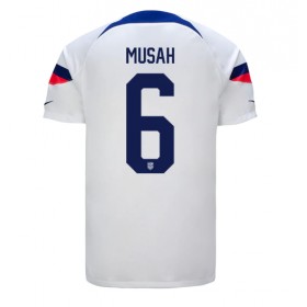 Förenta staterna Yunus Musah #6 Hemmakläder VM 2022 Kortärmad